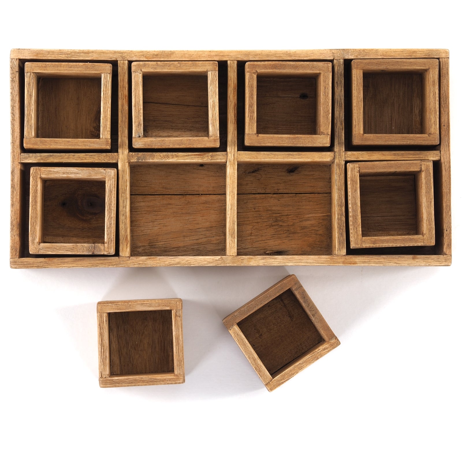 KISTEN SET "CUBO II" | Teak / Mahagoni | erweiterbares Set