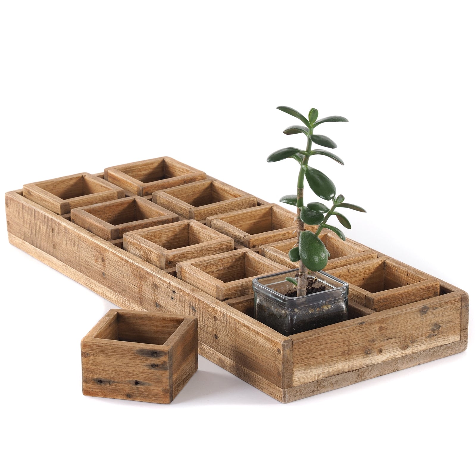 KISTEN SET "CUBO II" | Teak / Mahagoni | erweiterbares Set