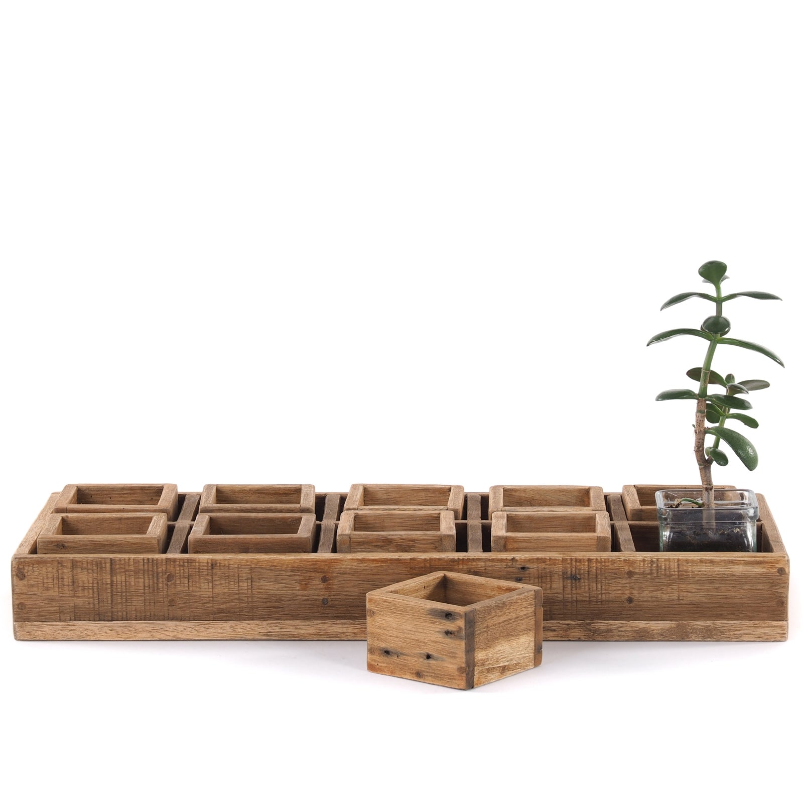 KISTEN SET "CUBO II" | Teak / Mahagoni | erweiterbares Set