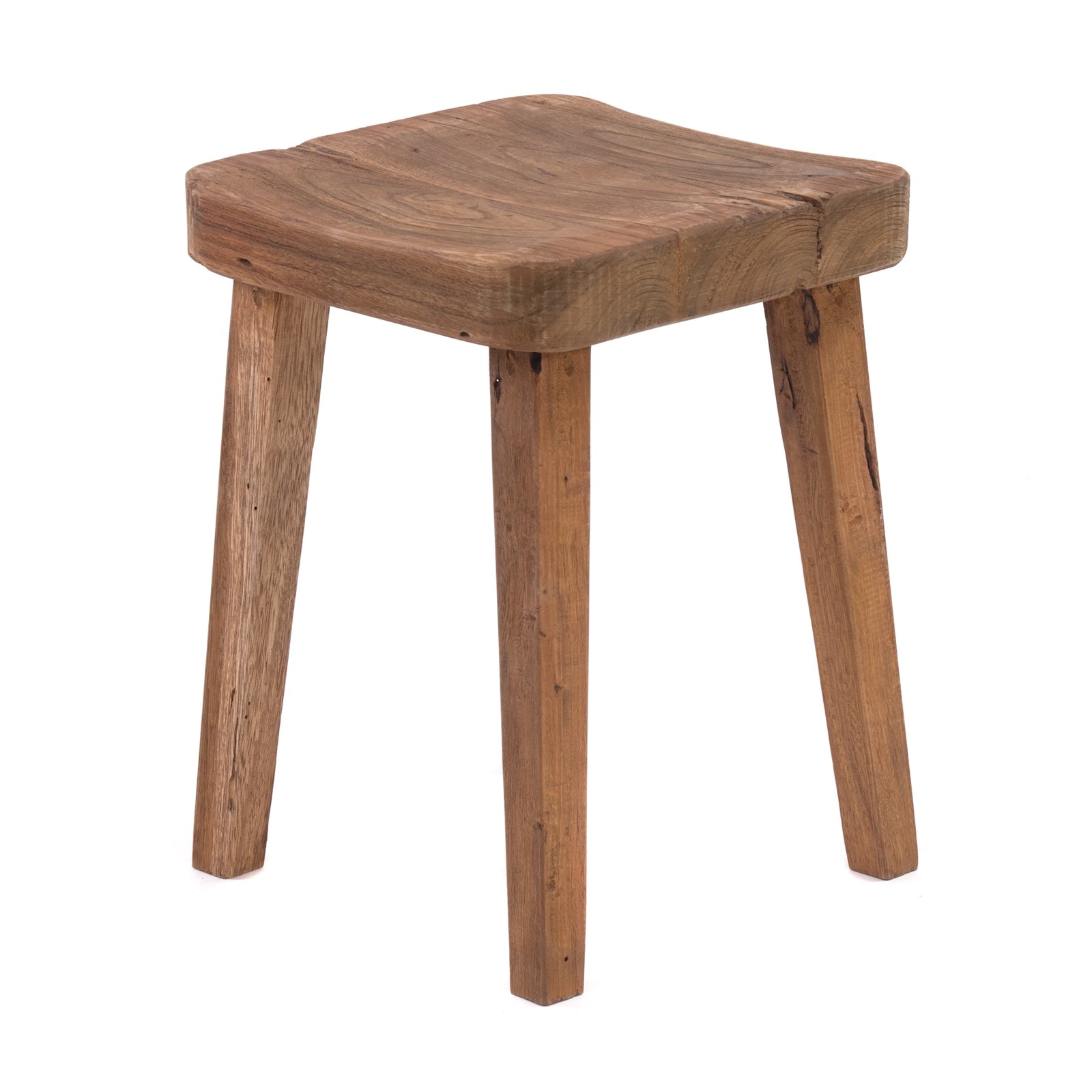 HOLZHOCKER "LUPO" | 40x30 cm (HxB), Teak / Mahagoni | Sitzhocker