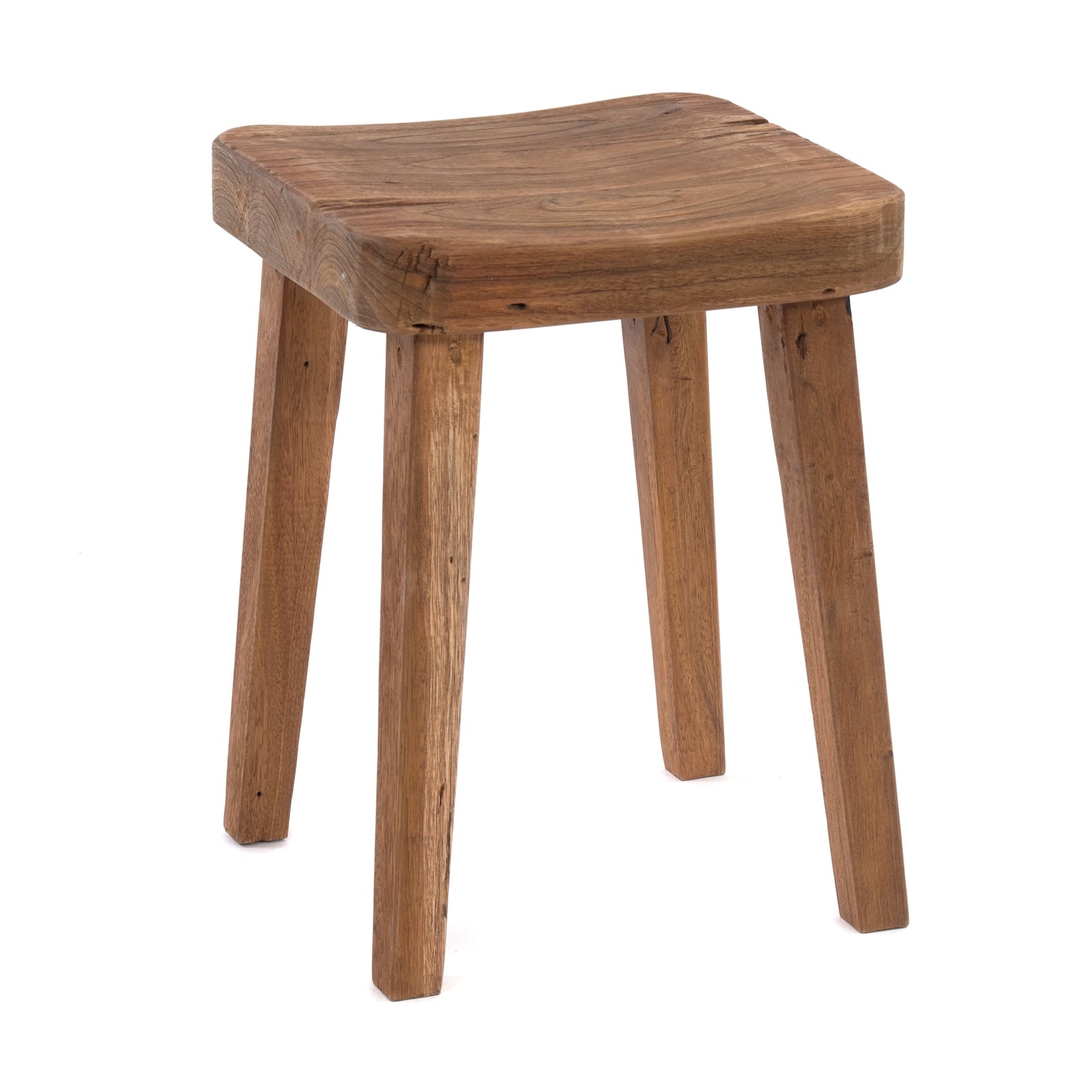 HOLZHOCKER "LUPO" | 40x30 cm (HxB), Teak / Mahagoni | Sitzhocker