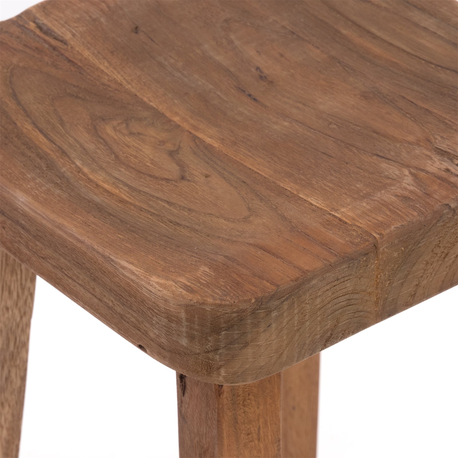 HOLZHOCKER "LUPO" | 40x30 cm (HxB), Teak / Mahagoni | Sitzhocker