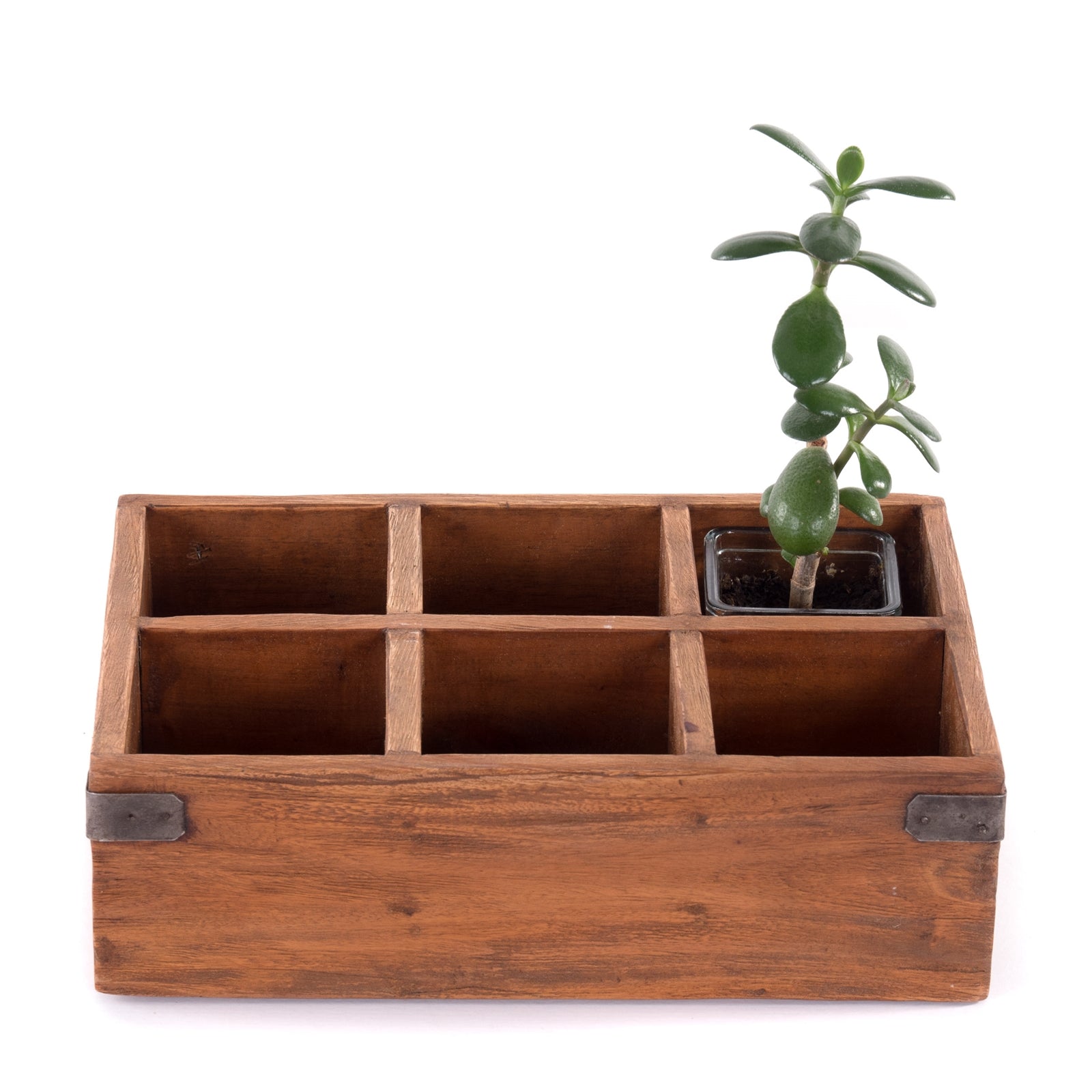 STIFTEHALTER "LARGO" | Mahagoni, 6 Fächer | rustikale Stiftebox