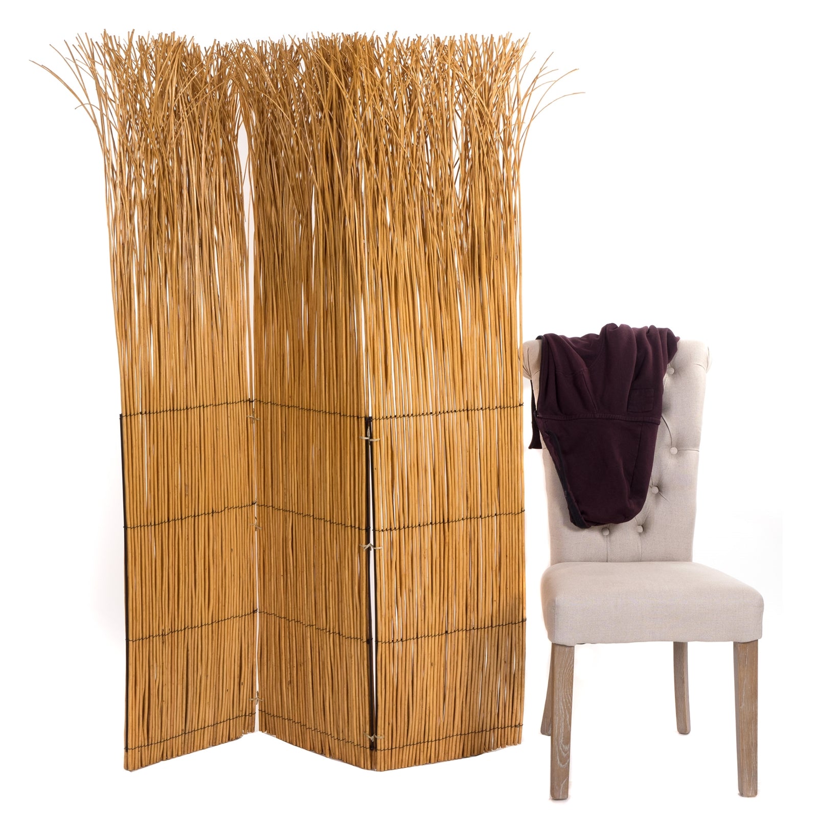 PARAVENT NATURE | honigfarben,160x120cm (LxB) Weide | Raumteiler