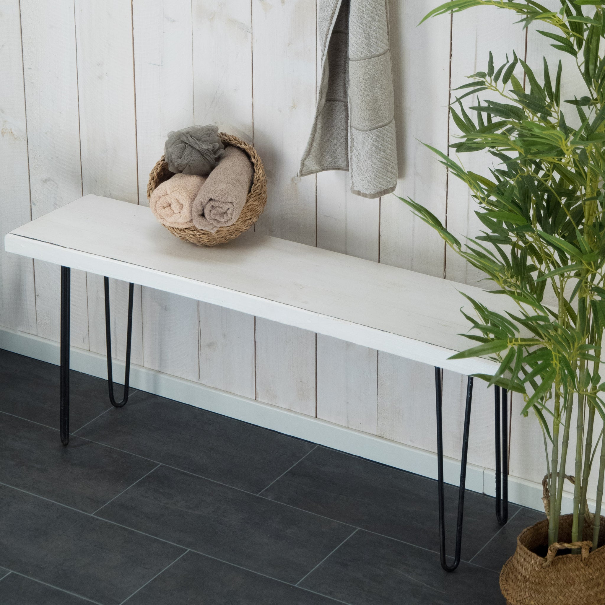 SITZBANK "BOHLE" | 120 cm, Mahagoni, mit Gestell | Beistellbank