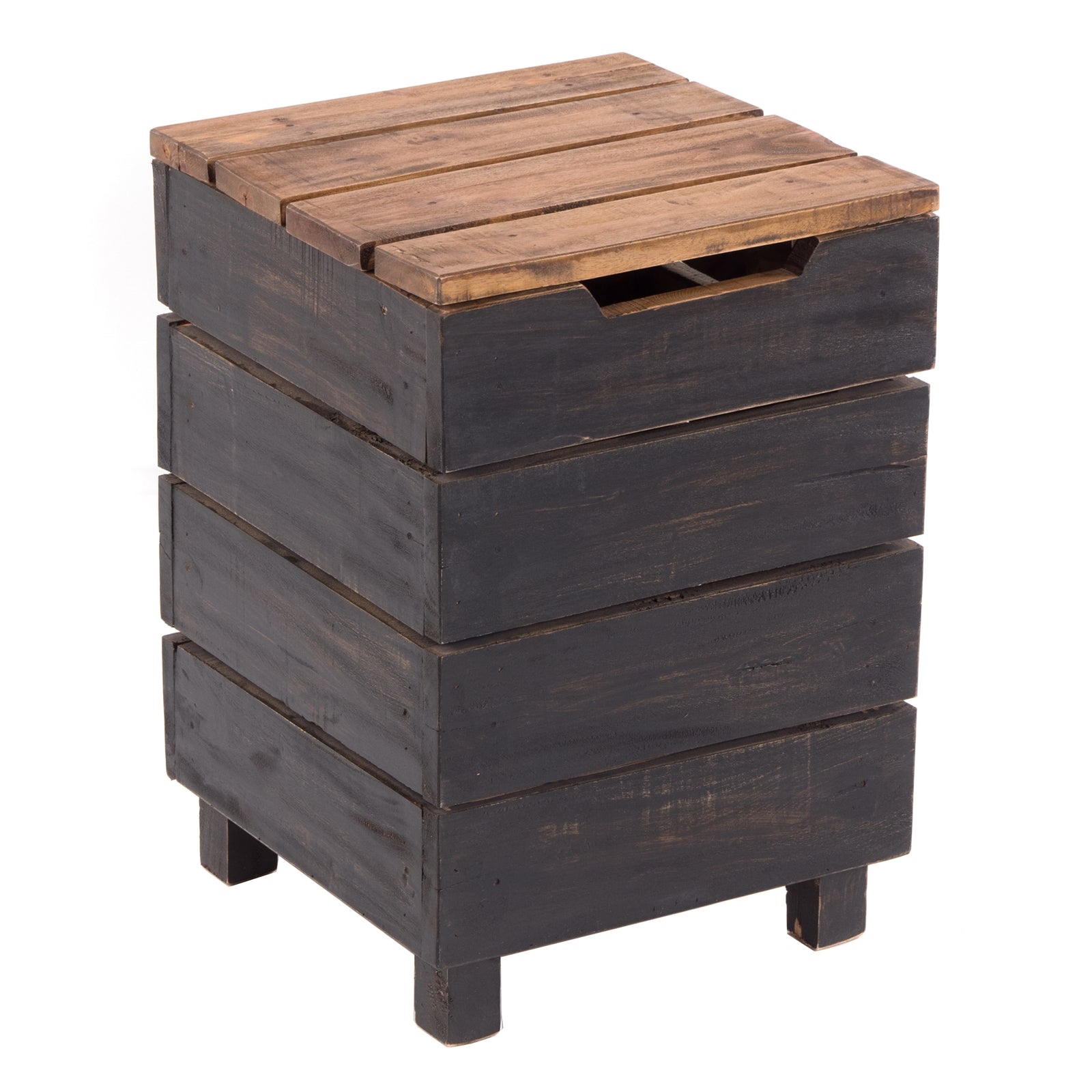 HOCKER "STORAGE 50" | 50x35cm (HxB), Altholz | Wäschebox