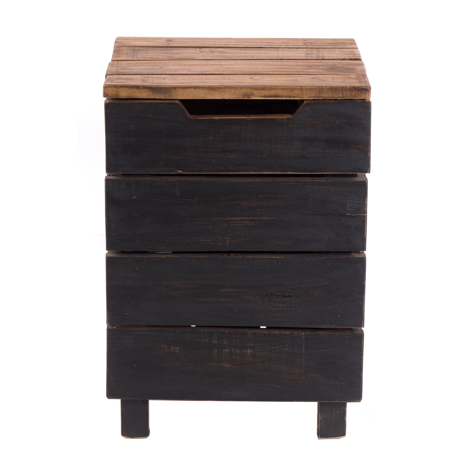 HOCKER "STORAGE 50" | 50x35cm (HxB), Altholz | Wäschebox