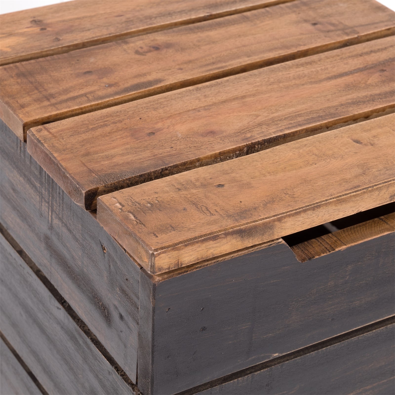 HOCKER "STORAGE 50" | 50x35cm (HxB), Altholz | Wäschebox