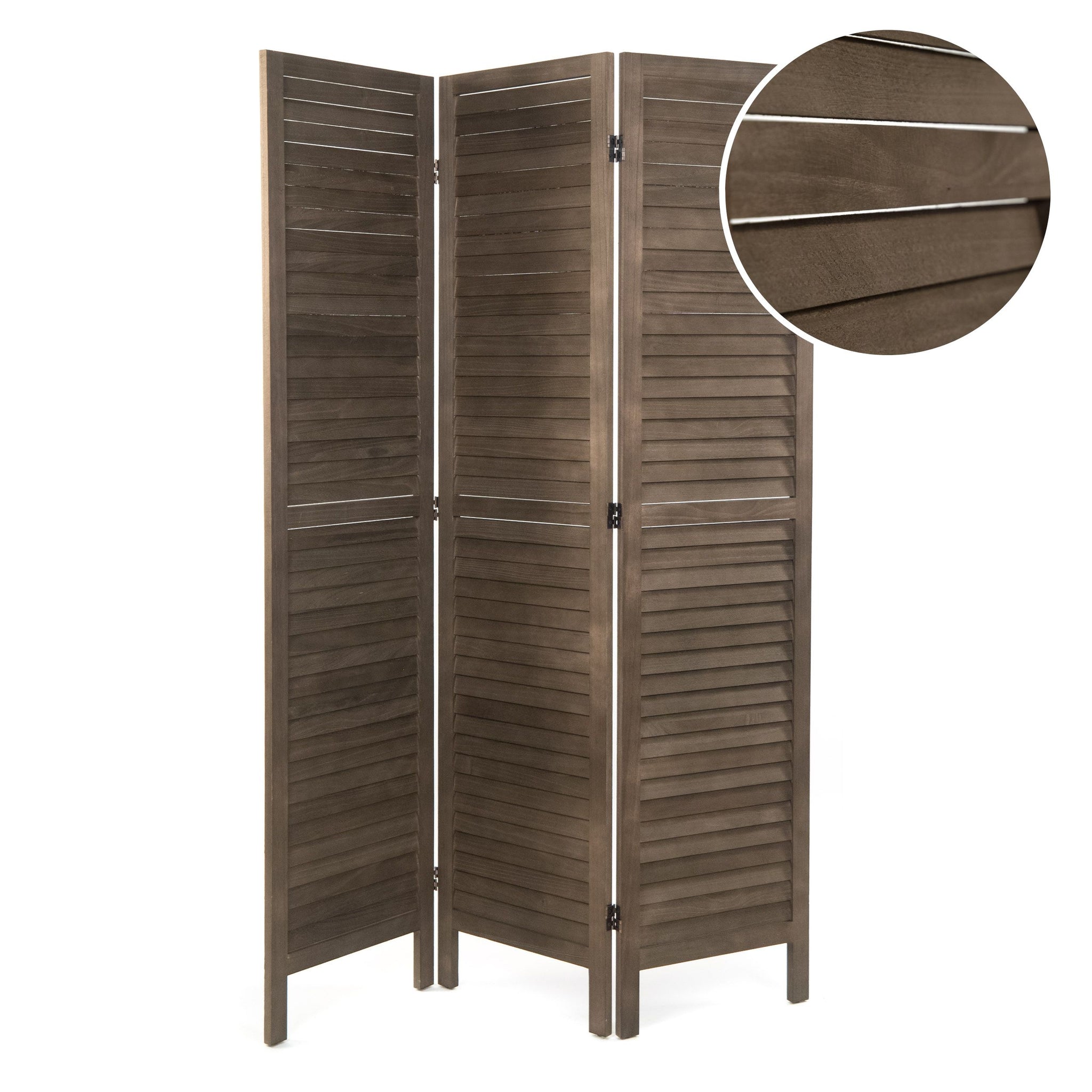 RAUMTEILER "COTTAGE" | 3-teilig, Holz | Paravent | Farbe: coffee
