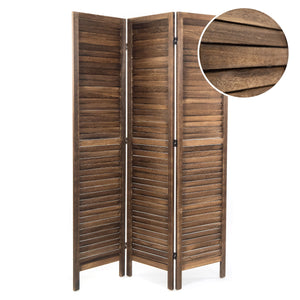 RAUMTEILER "COTTAGE" | 3-teilig, Holz | Paravent | Farbe: braun