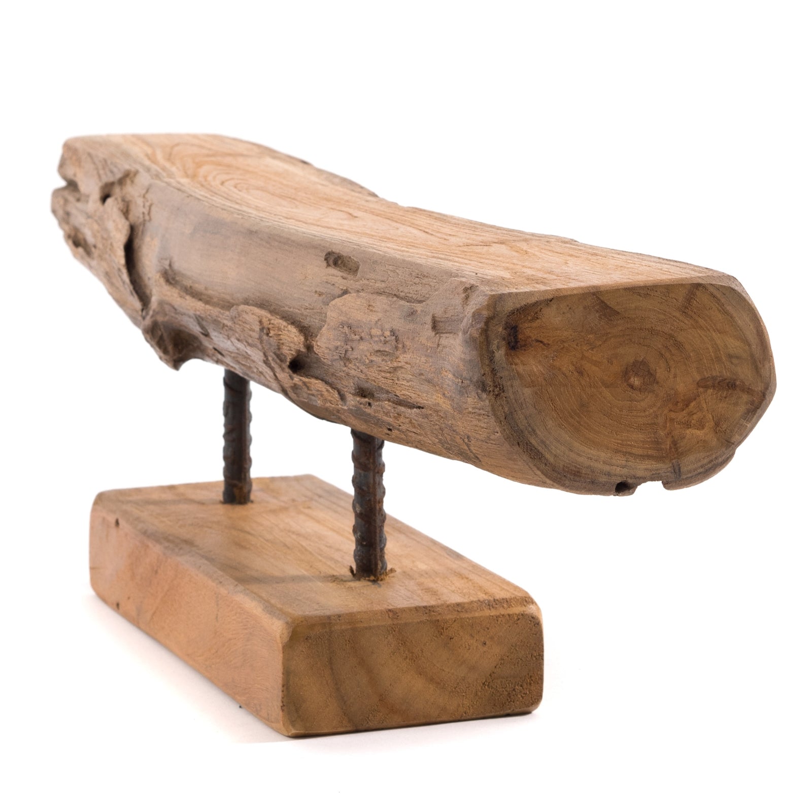 KERZENSTÄNDER "LUMIO" | Mahagoni, 62 cm | Holzboard mit Standfuß