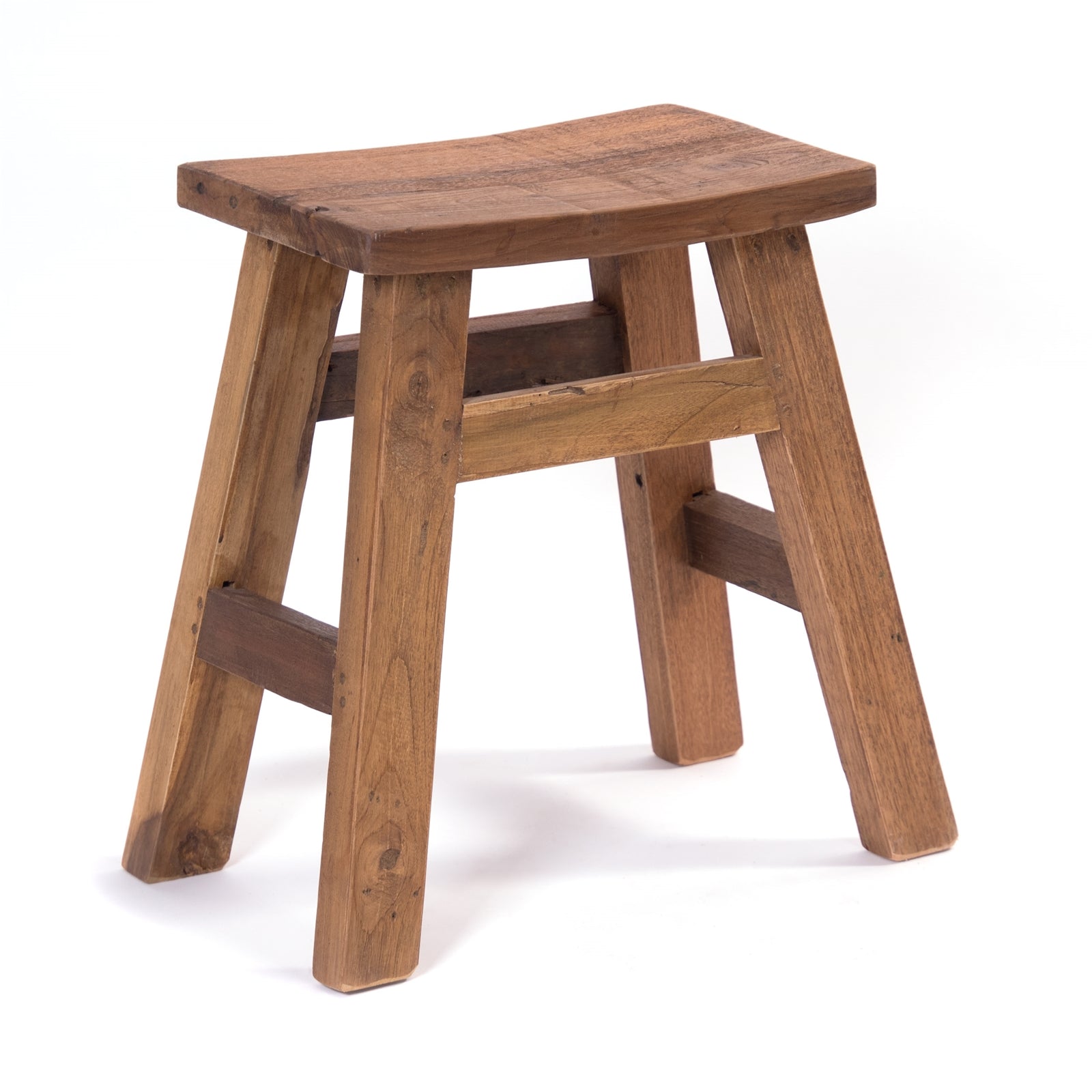 HOLZ HOCKER "NOAH" | 50 cm, Teak & Mahagoni | Sitzhocker