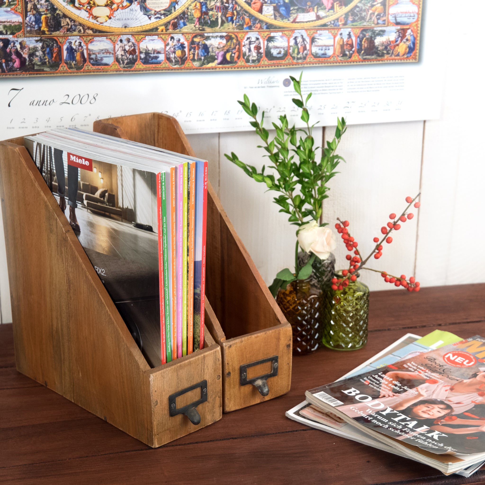 STEHSAMMLER "NOTA" | Mahagoni Holz, 30 cm | Stehordner