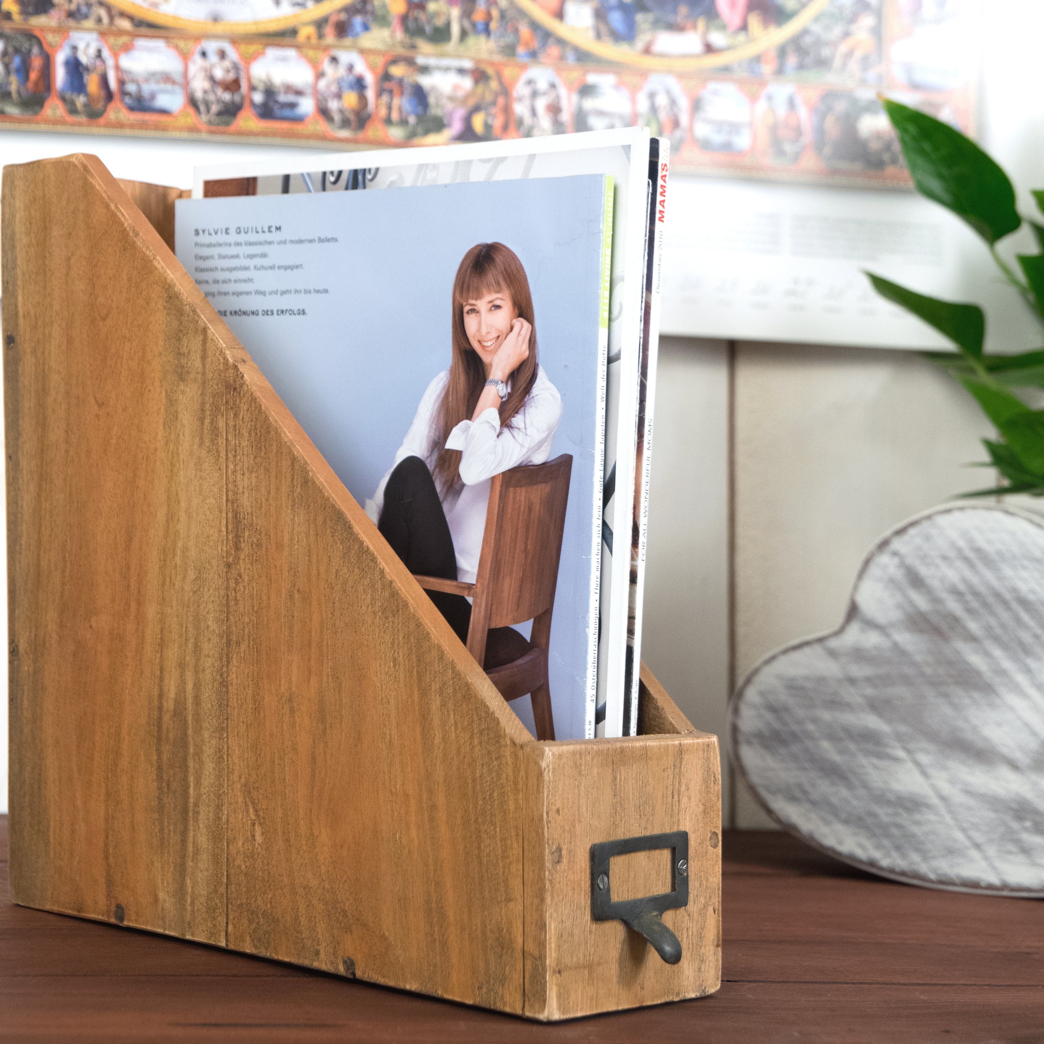 STEHSAMMLER "NOTA" | Mahagoni Holz, 30 cm | Stehordner