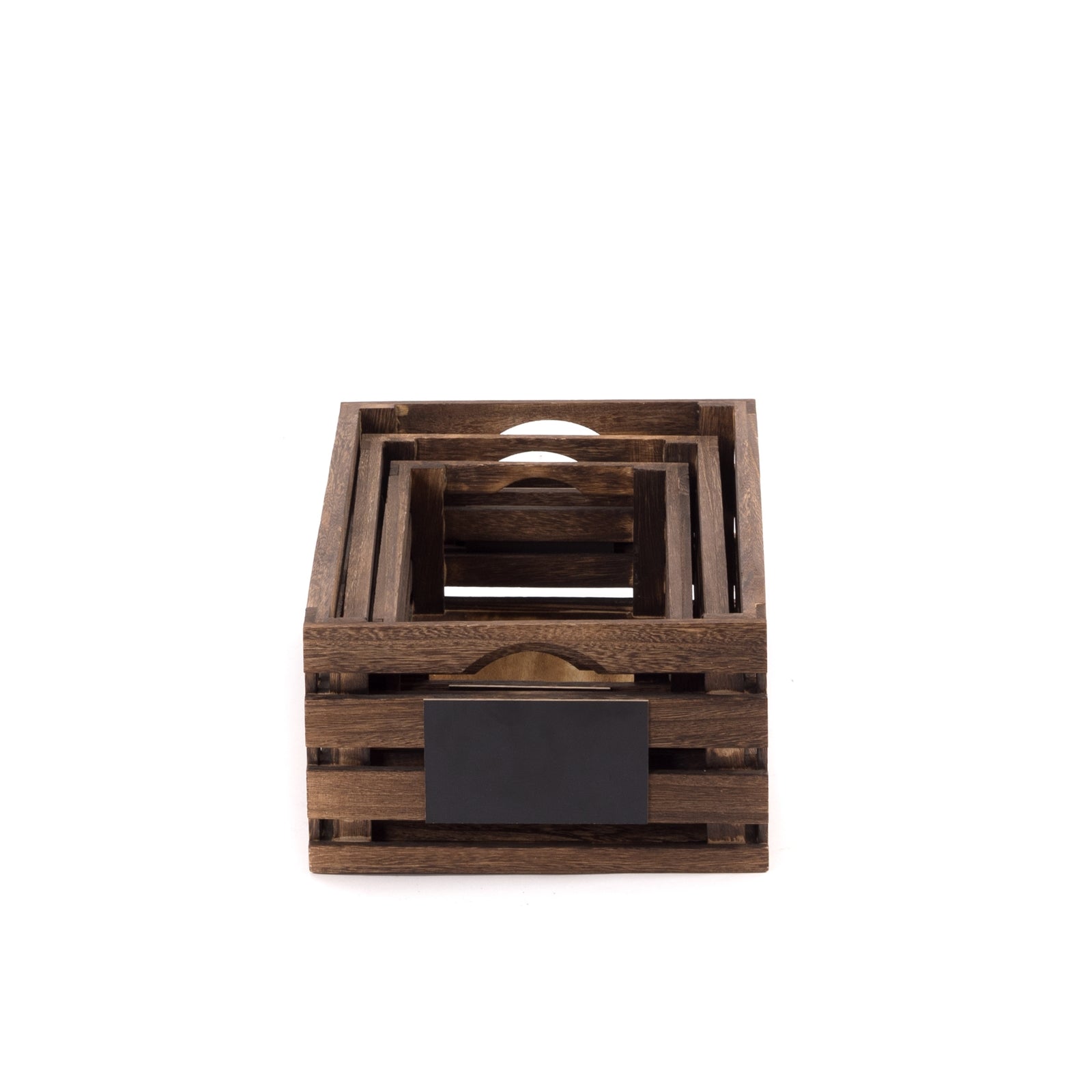 HOLZKISTEN SET "MIRA" | 3-teilig | Aufbewahrungskisten mit Tafel