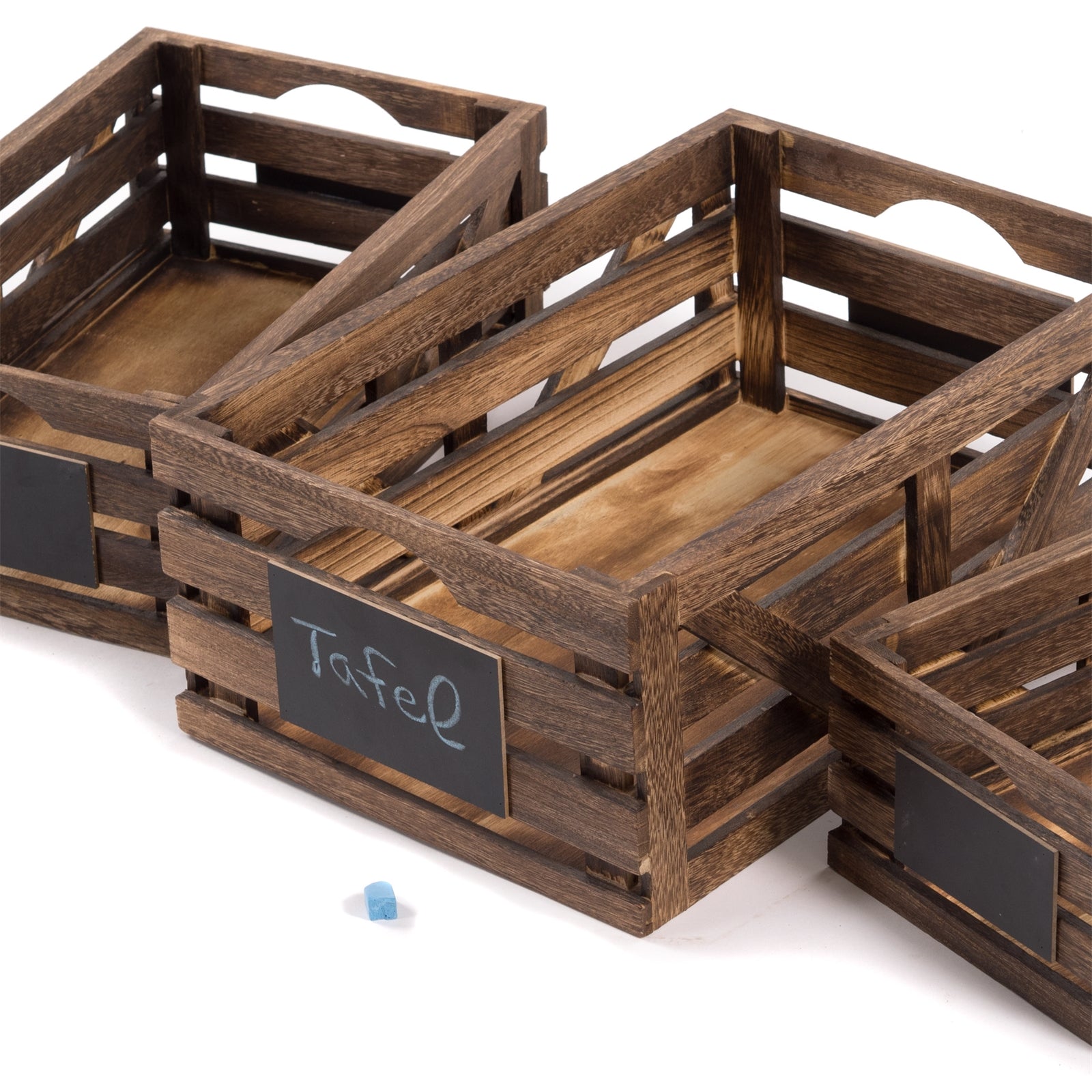 aufbewahrung kisten HOLZKISTEN SET "MIRA" | mit beschriftbarer Tafel