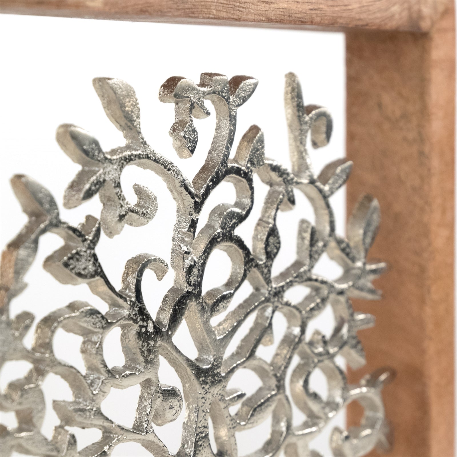 METALL WANDBILD | 20 cm, Metall, Mangoholz | Wanddeko