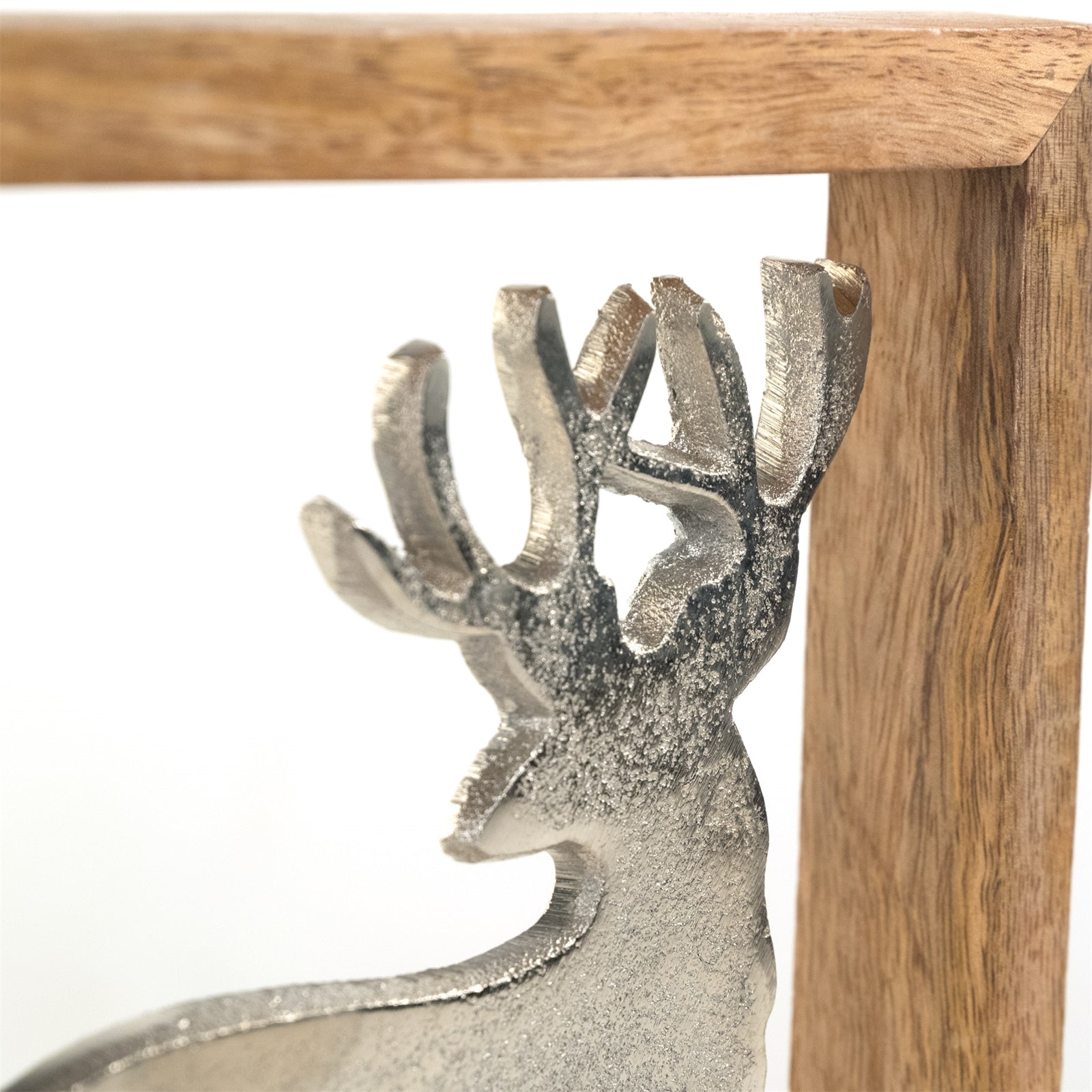 METALL WANDBILD | 20 cm, Metall, Mangoholz | Wanddeko