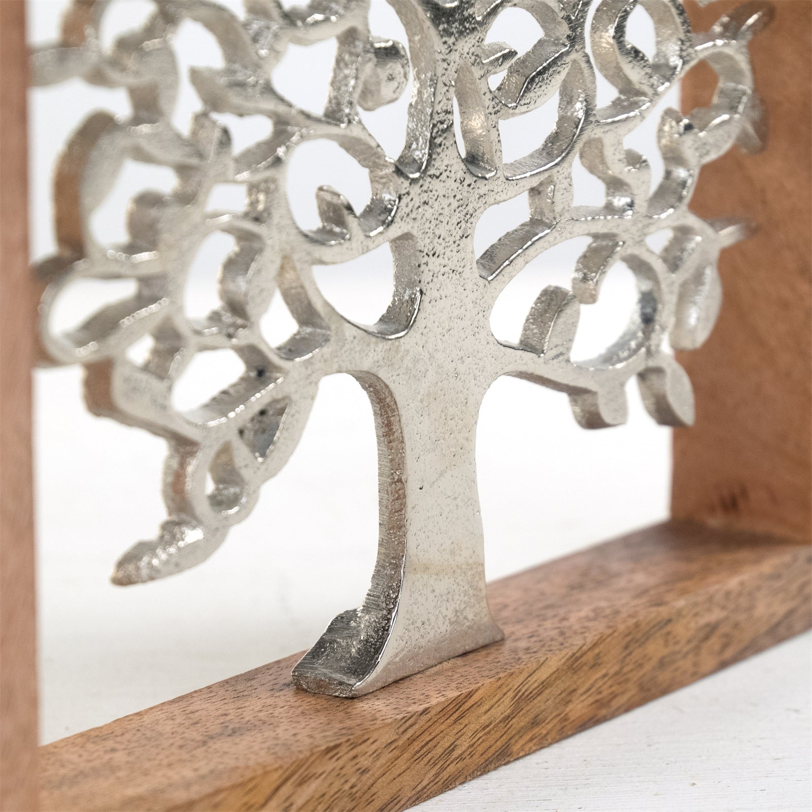 METALL WANDBILD | 20 cm, Metall, Mangoholz | Wanddeko