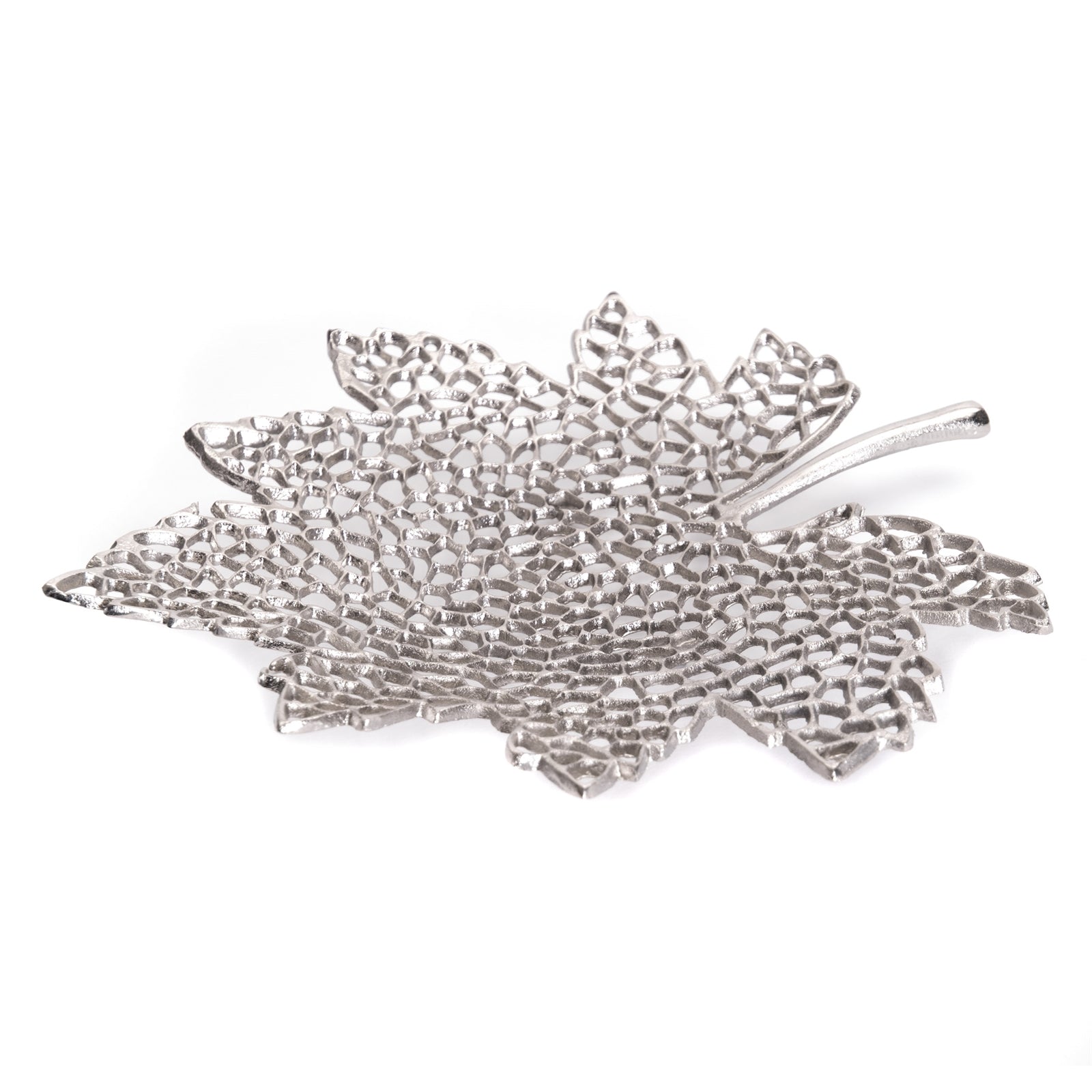 BLATT SCHALE "LEAF" | 2 Größen, Metall | Dekoschale silber