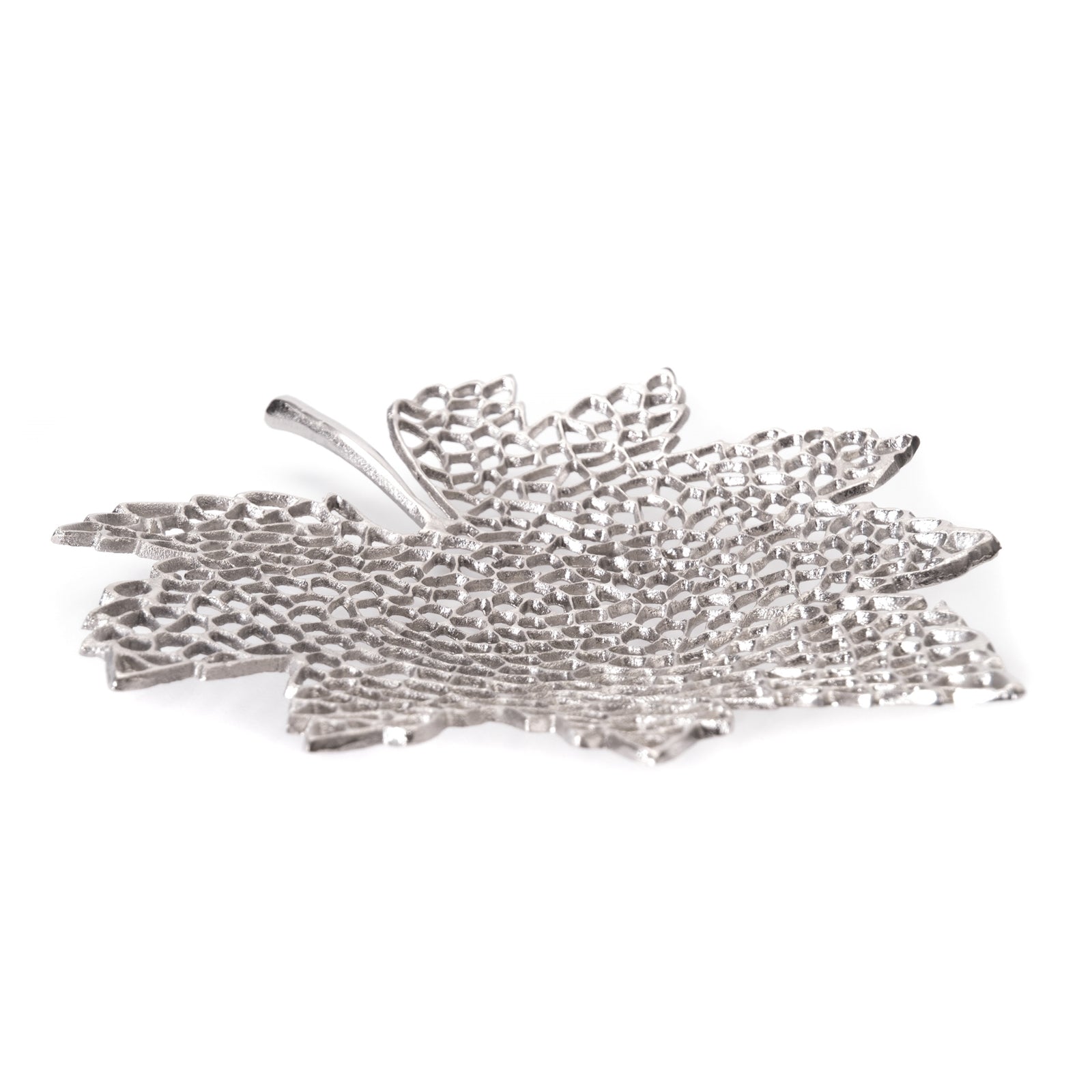 BLATT SCHALE "LEAF" | 2 Größen, Metall | Dekoschale silber