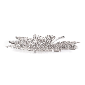 BLATT SCHALE "LEAF" | 2 Größen, Metall | Dekoschale silber