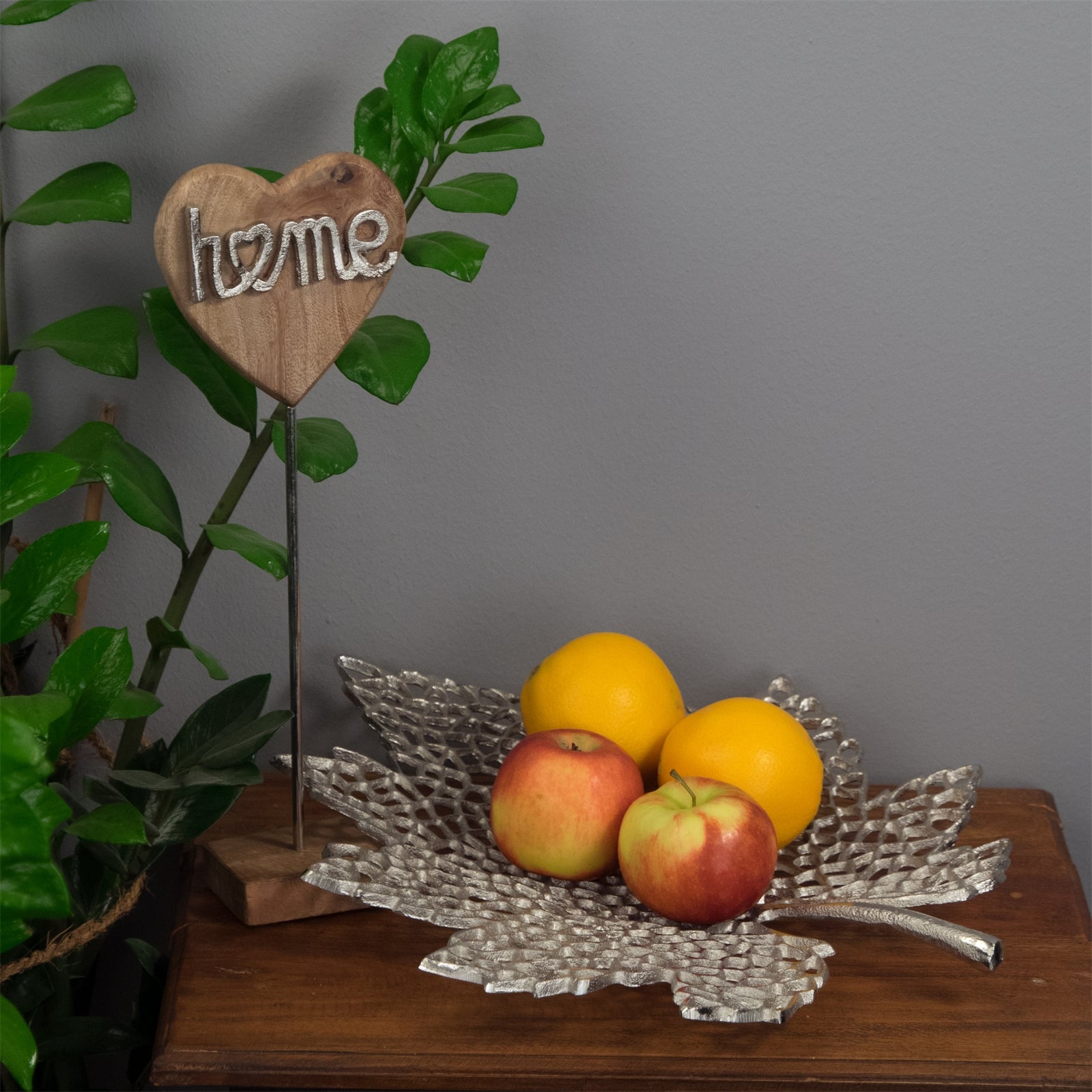 BLATT SCHALE "LEAF" | 2 Größen, Metall | Dekoschale silber