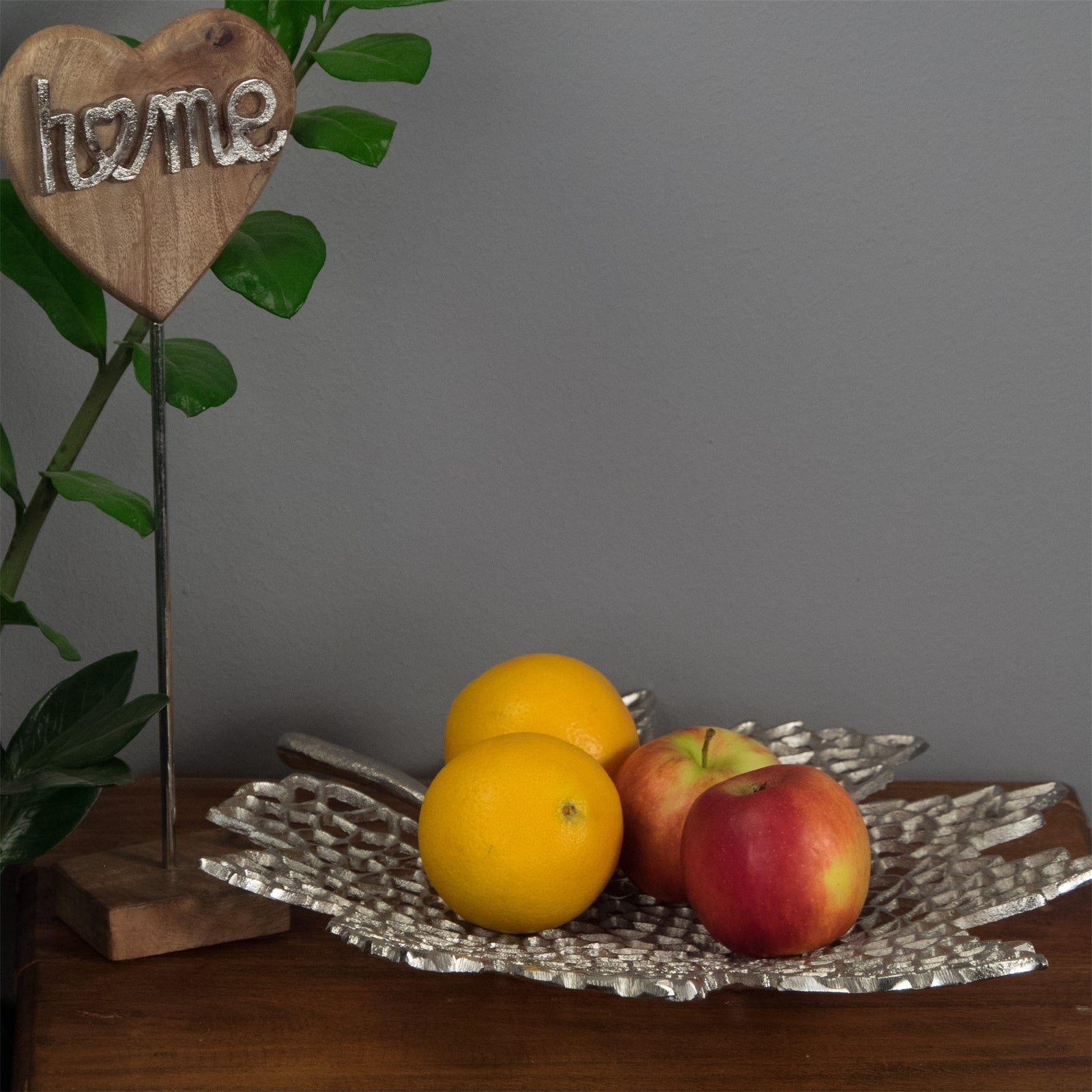 BLATT SCHALE "LEAF" | 2 Größen, Metall | Dekoschale silber