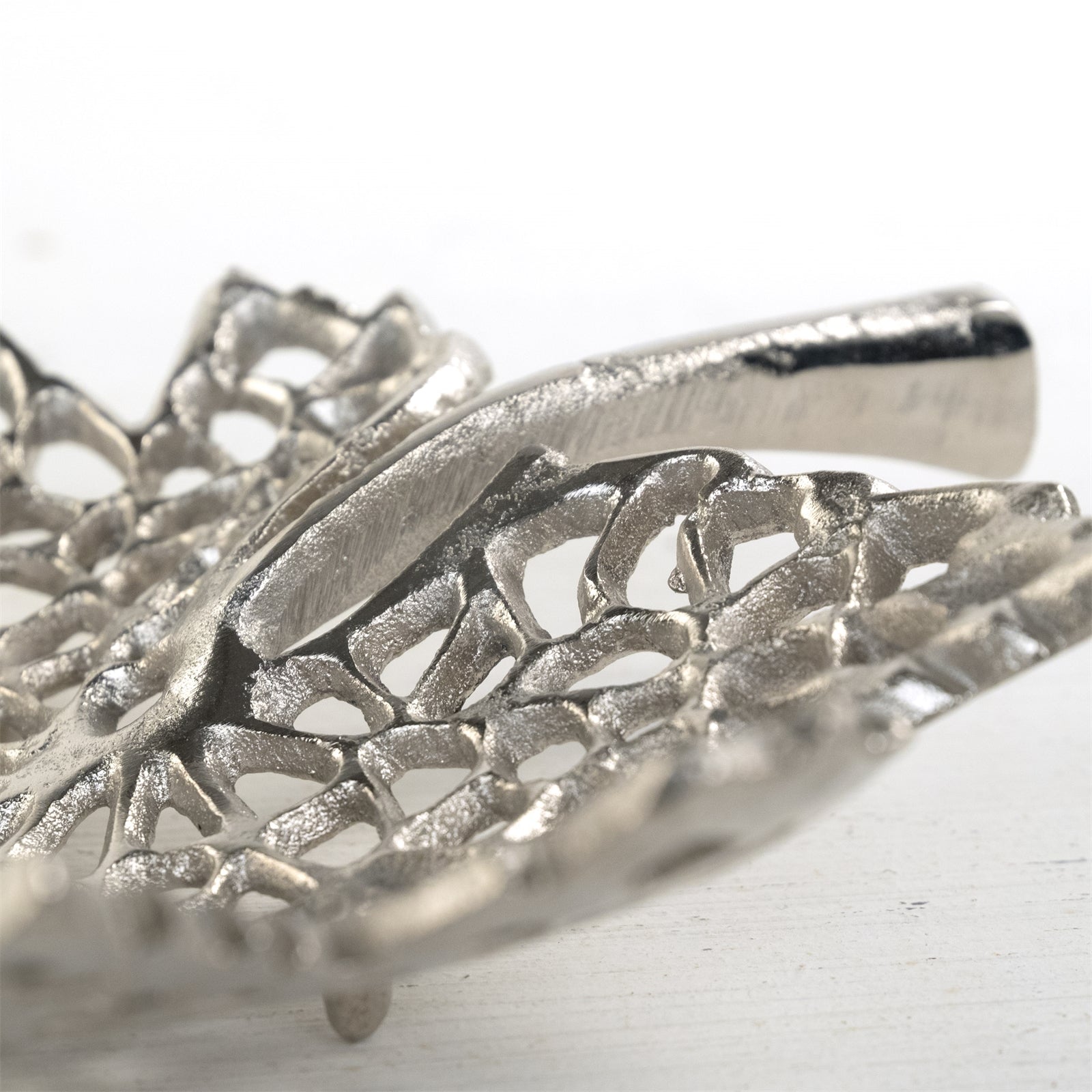 BLATT SCHALE "LEAF" | 2 Größen, Metall | Dekoschale silber