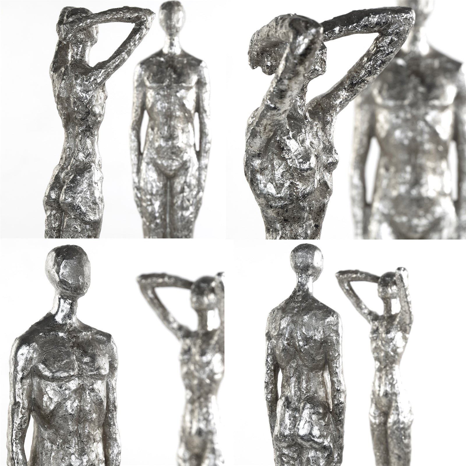 SKULPTUR "MILLENIUM" | Mann & Frau, Poly | silber Dekofigur