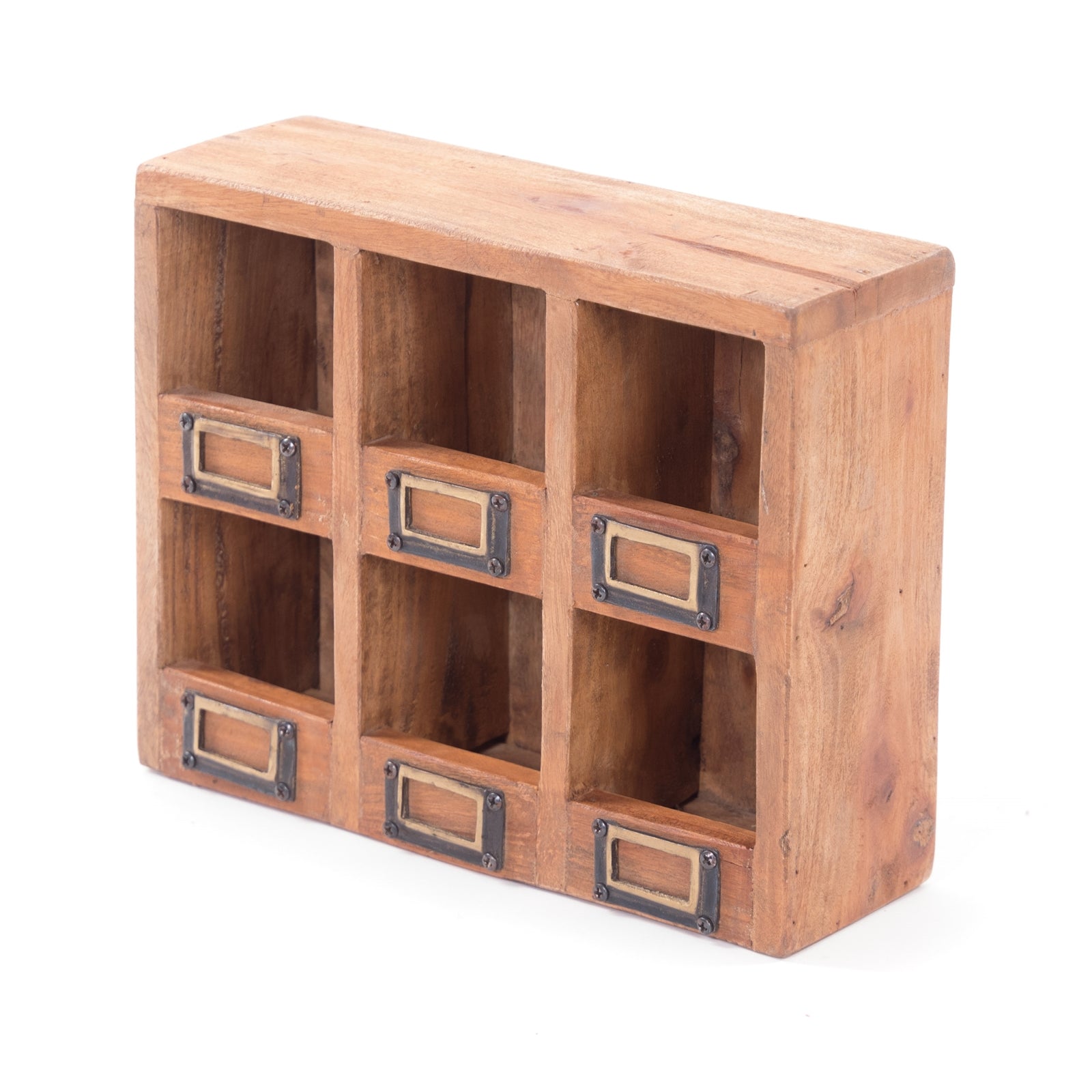 WANDREGAL "LIMA" | Mahagoni Holz, 6 Fächer | Holzregal