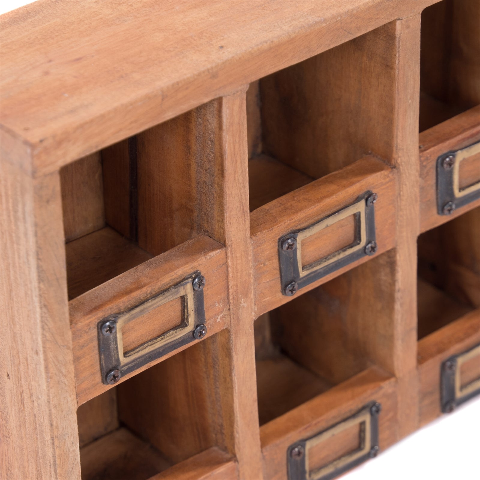 WANDREGAL "LIMA" | Mahagoni Holz, 6 Fächer | Holzregal