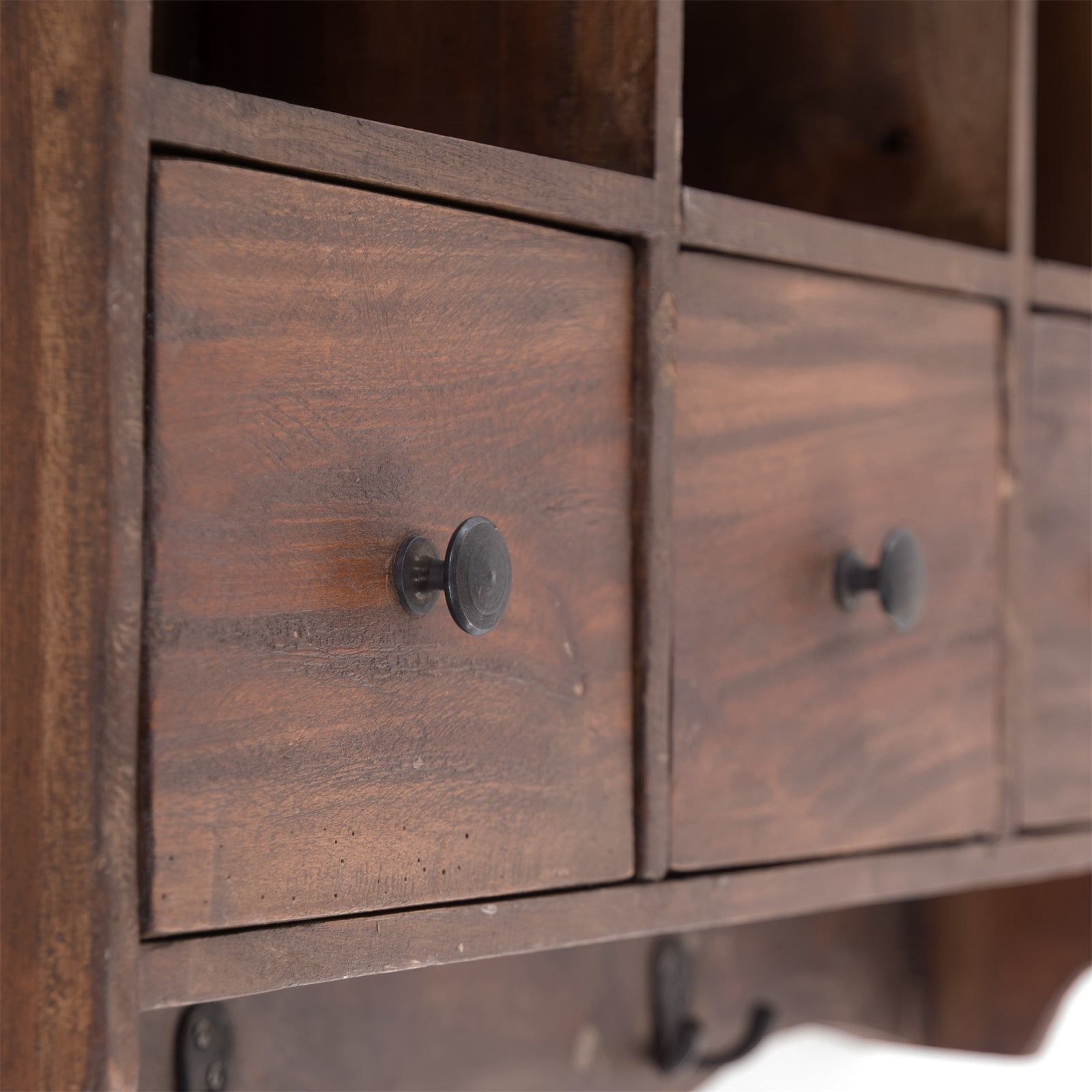 WANDREGAL "BELLE" | Mahagoni Holz, 62 cm | Küchenregal mit Schubladen