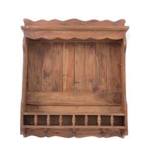 WANDREGAL "COTTAGE" | Mahagoni Holz, 76 cm | antikes Küchenregal