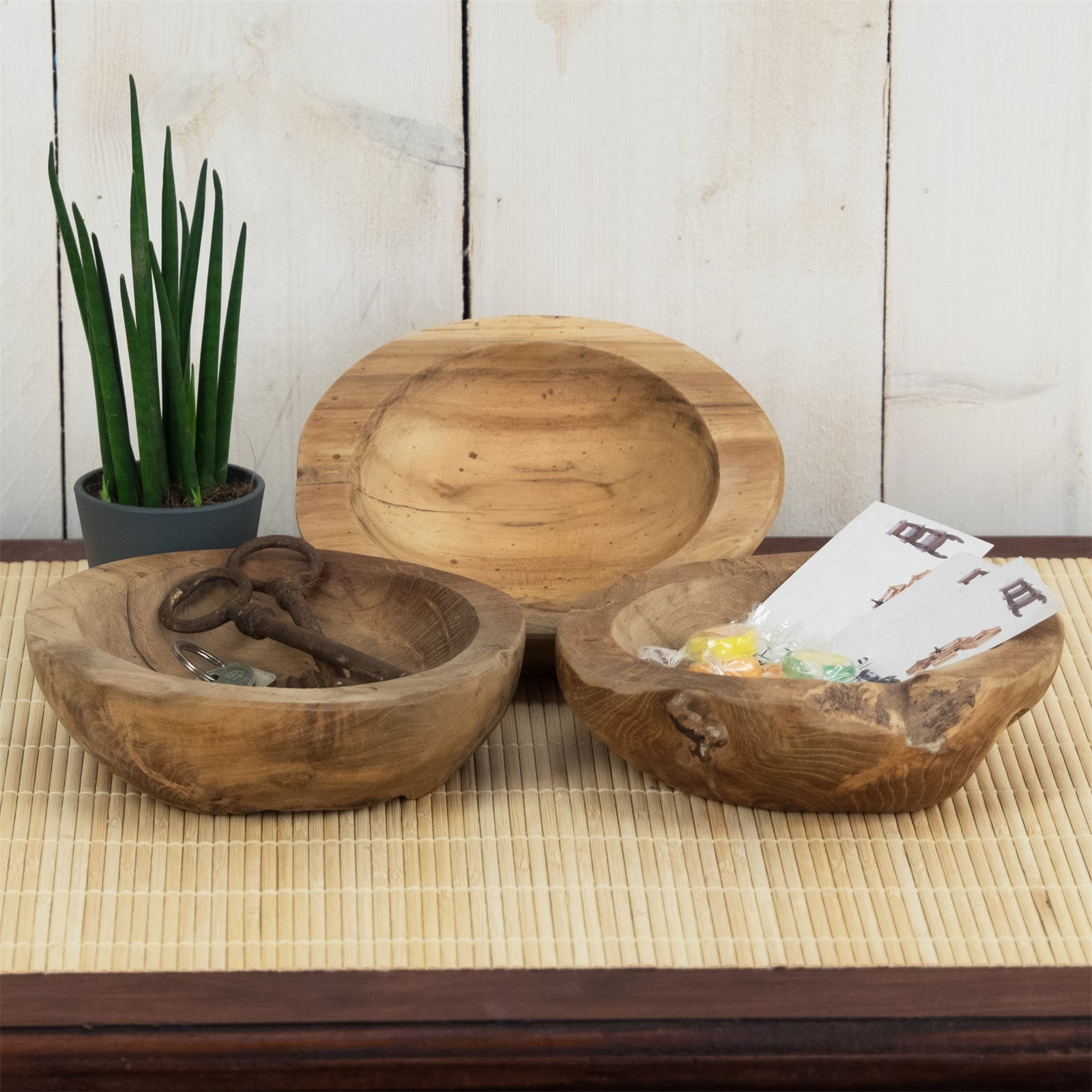 HOLZ SCHALE "YANARA" | Teakholz, 18 cm | Wurzelholz Teakschale