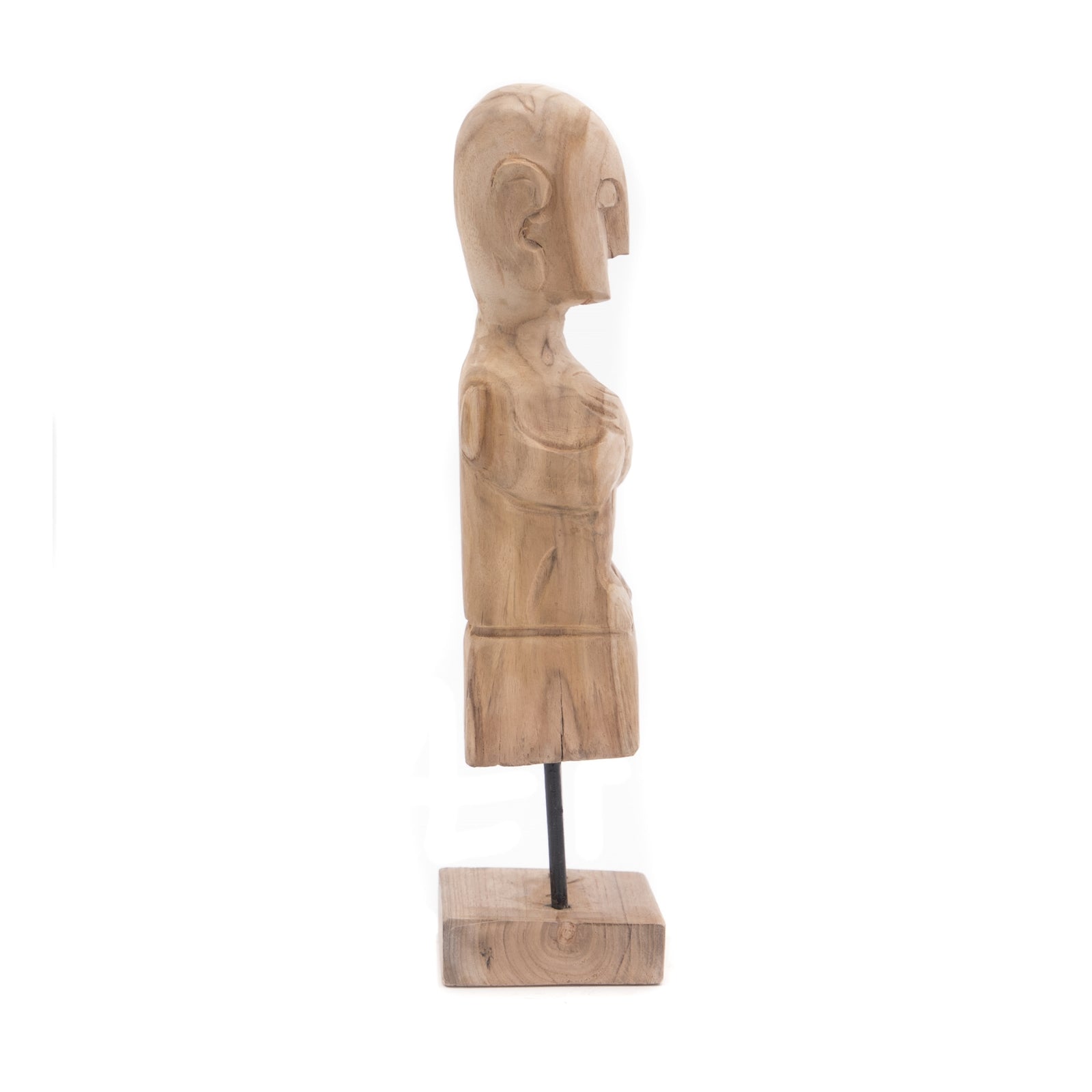 TEAK SKULPTUR "PRIMITIVO" | Teakholz, 40 m | Geschnitzte Holz Figur
