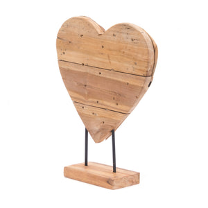 HERZ SKULPTUR "HEART 40" | Teakholz | Wurzelholz Herz Figur