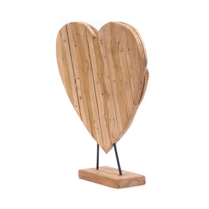 HERZ SKULPTUR "HEART 50" | Teakholz | Wurzelholz Herz Figur