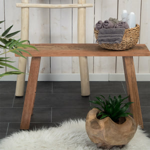 HOLZBANK "RECTA 76" | Massivholz, 76 cm | Rustikale Flurbank