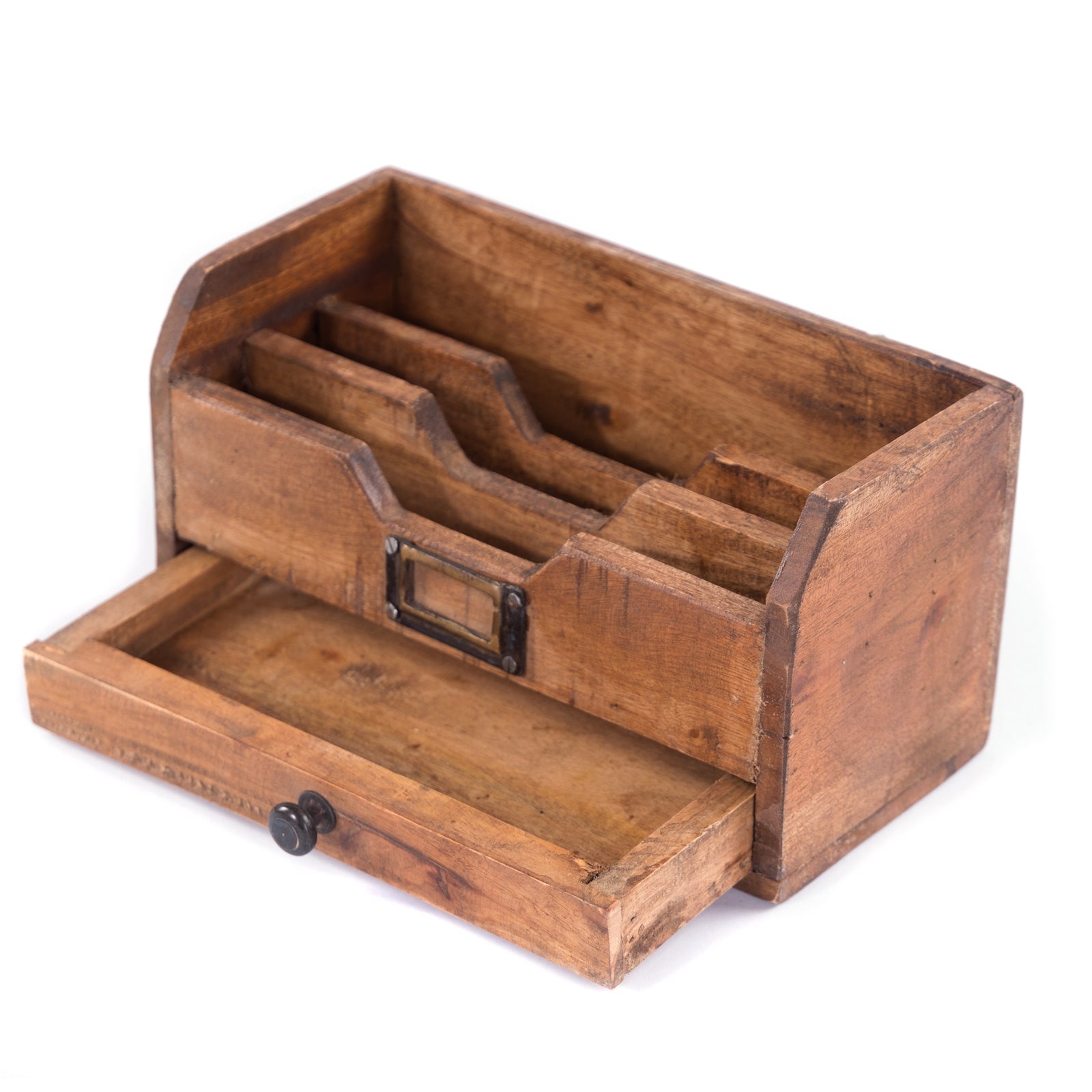 BRIEFABLAGE "JUNA" | Mahagoni Holz, 25 cm | Holz Briefsammler