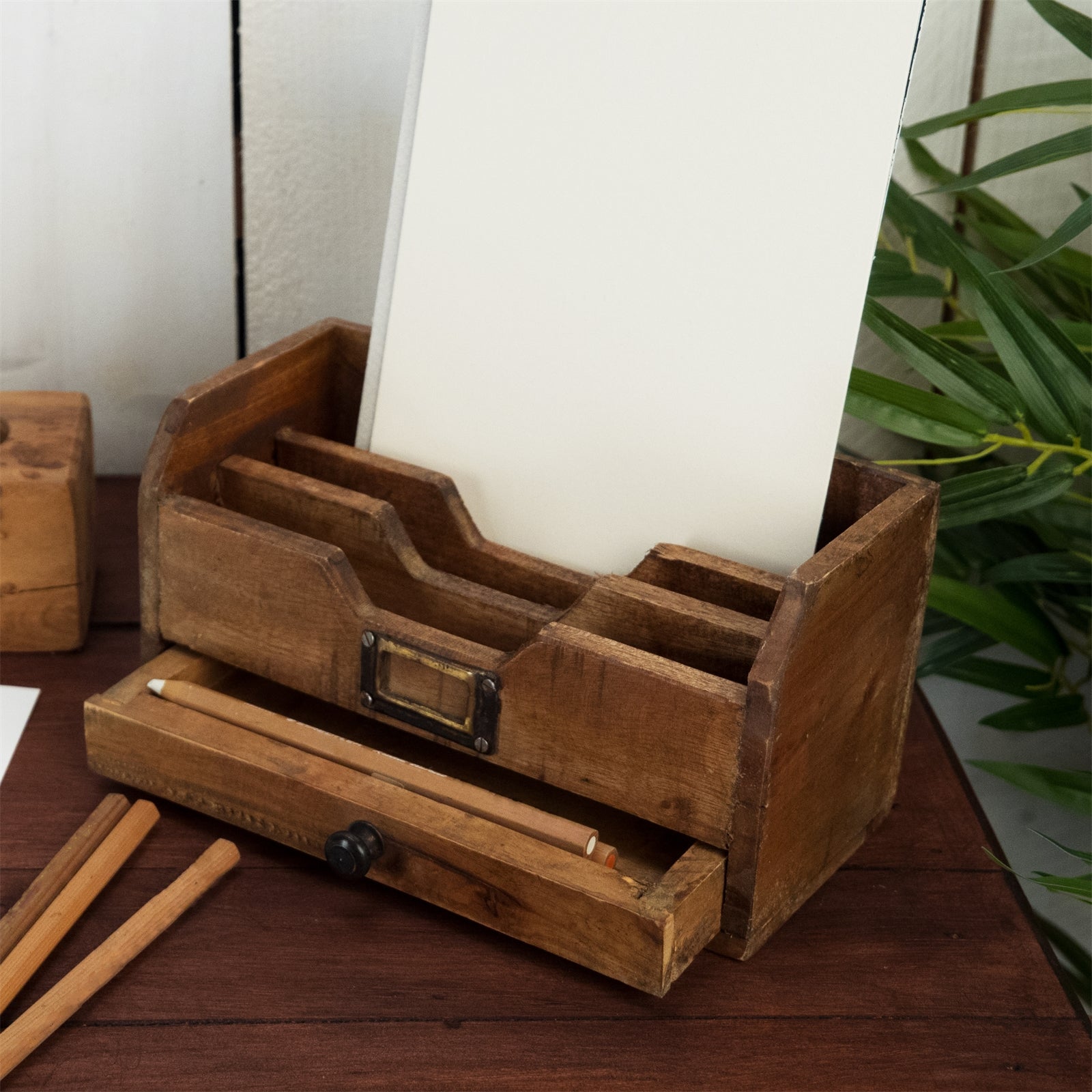 aufbewahrung briefe BRIEFABLAGE "JUNA" | Holz Schreibtisch Organizer