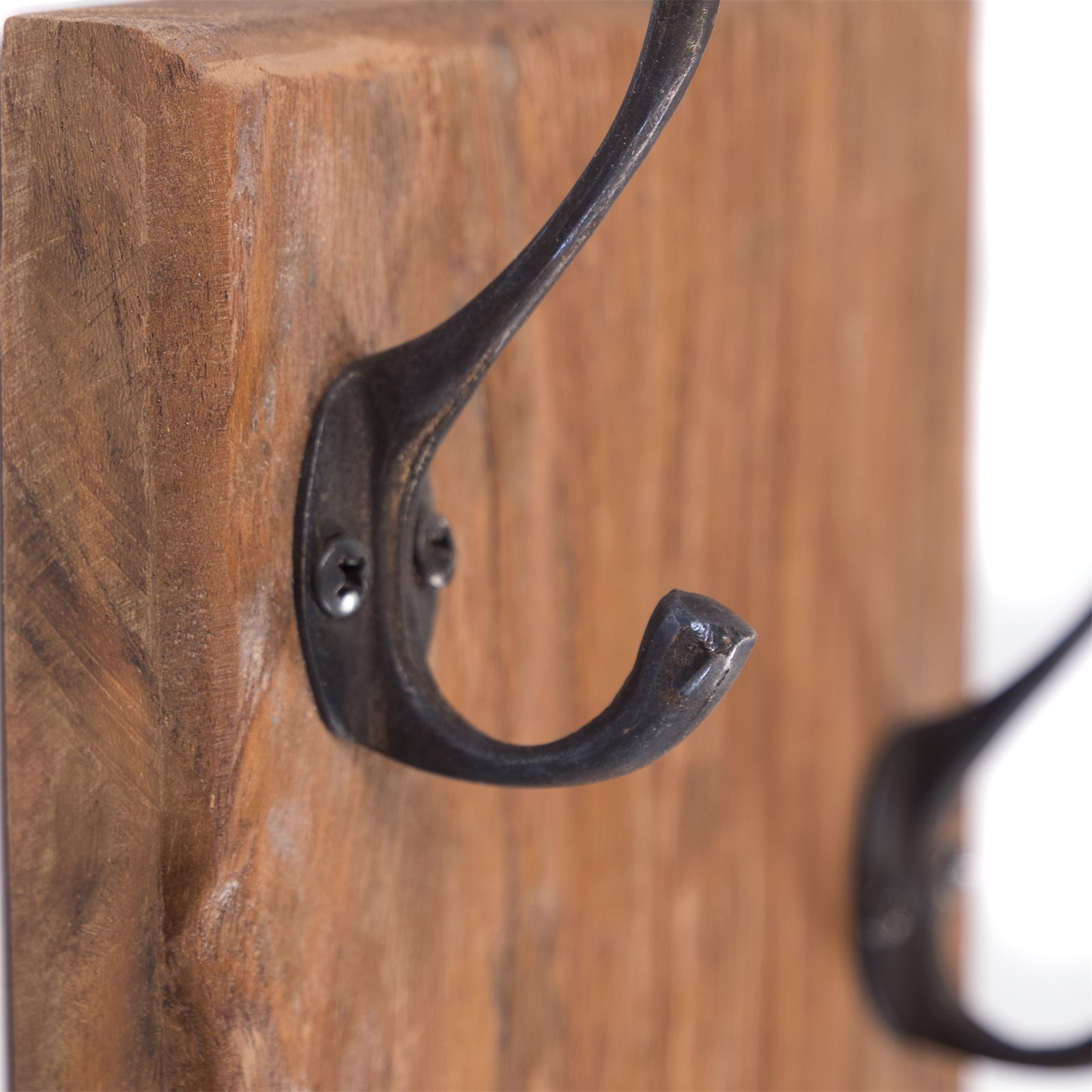 WANDGARDEROBE "BOARD II" | 3 Haken, Massivholz | Garderobenbrett