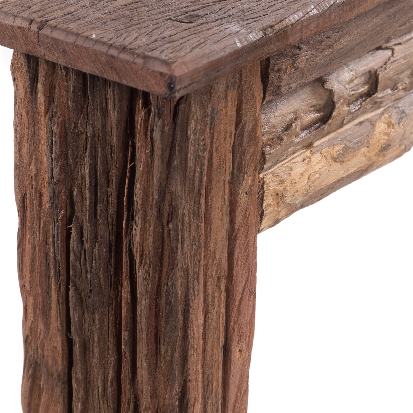 DEKO KAMIN KONSOLE "COTTAGE" | Mahagoni Holz, 106 cm | Kaminumrandung