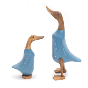 HOLZ ENTE "DUCK" | Mahagoni & Teakholz, 2-teilig | Deko Figur