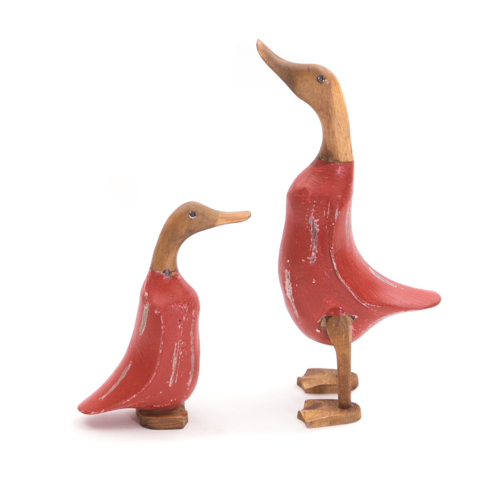 HOLZ ENTE "DUCK" | Mahagoni & Teakholz, 2-teilig | Deko Figur