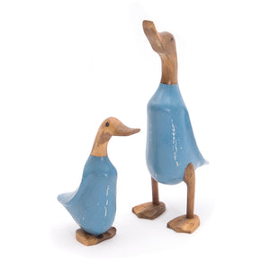 HOLZ ENTE "DUCK" | Mahagoni & Teakholz, 2-teilig | Deko Figur