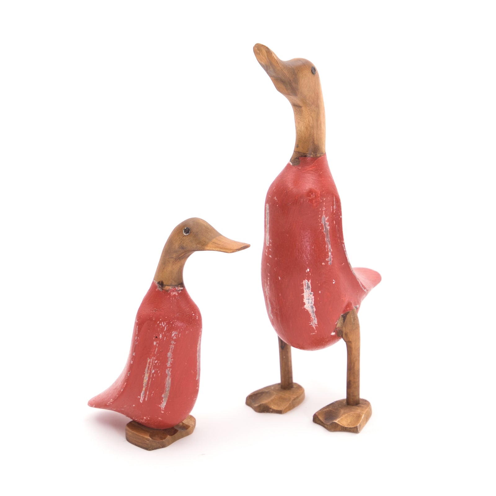 HOLZ ENTE "DUCK" | Mahagoni & Teakholz, 2-teilig | Deko Figur