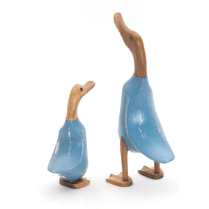 HOLZ ENTE "DUCK" | Mahagoni & Teakholz, 2-teilig | Deko Figur