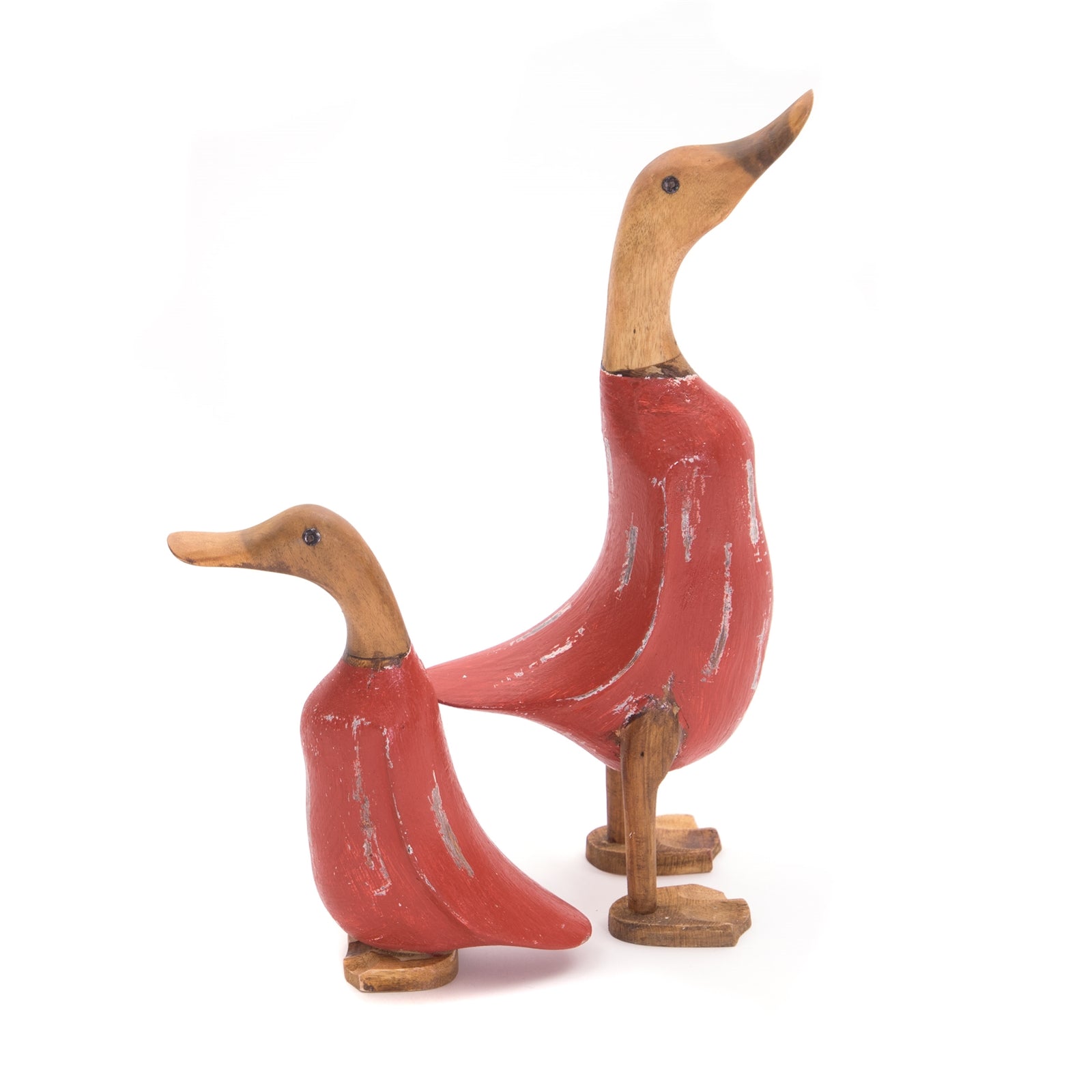 HOLZ ENTE "DUCK" | Mahagoni & Teakholz, 2-teilig | Deko Figur