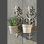 2er Set Wand Blumentopf Halter "HERBAL" Metall antik-grau - DESIGN DELIGHTS